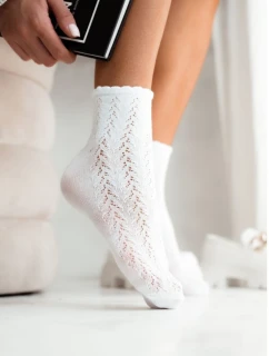 Dámské krajkové bílé ponožky