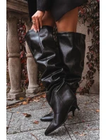 Nazouvací dámské kozačky na jehlovém podpatku černé Ysolienne Nazouvací dámské kozačky na jehlovém podpatku černé Ysolienne