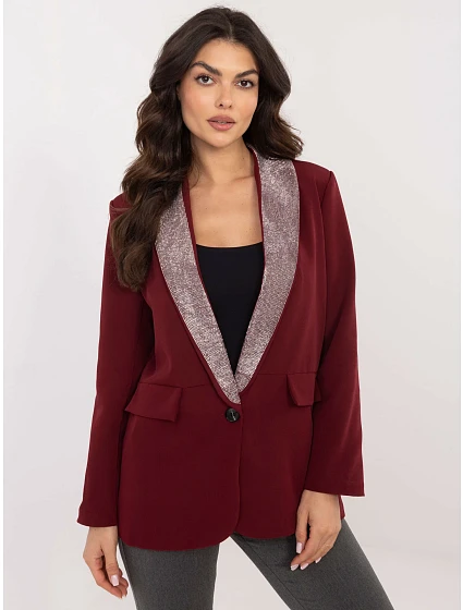Marynarka DHJ MA model 20686478 bordowy - FPrice Marynarka DHJ MA model 20686478 bordowy - FPrice