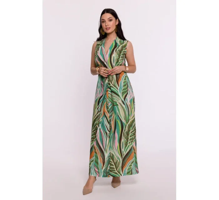 B283 Maxi šaty s potiskem - model 4 B283 Maxi šaty s potiskem - model 4