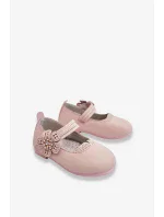 Dětské kožené baleríny s květem Růžove Cobi