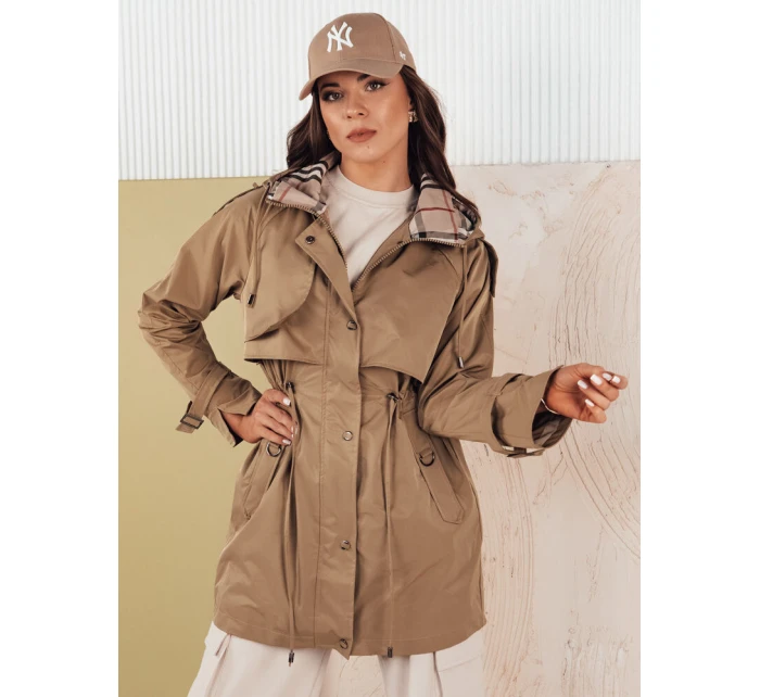 Dámská přechodná bunda parka MOZA tmavě béžová FashionStreet TY4284