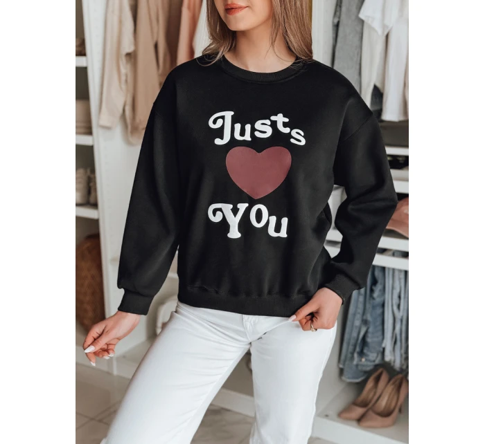 Dámská mikina s potiskem JUST LOVE YOU černá FashionStreet BY1472