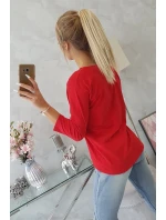 Halenka s 3D model 18743898 krajková červená - K-Fashion Halenka s 3D model 18743898 krajková červená - K-Fashion