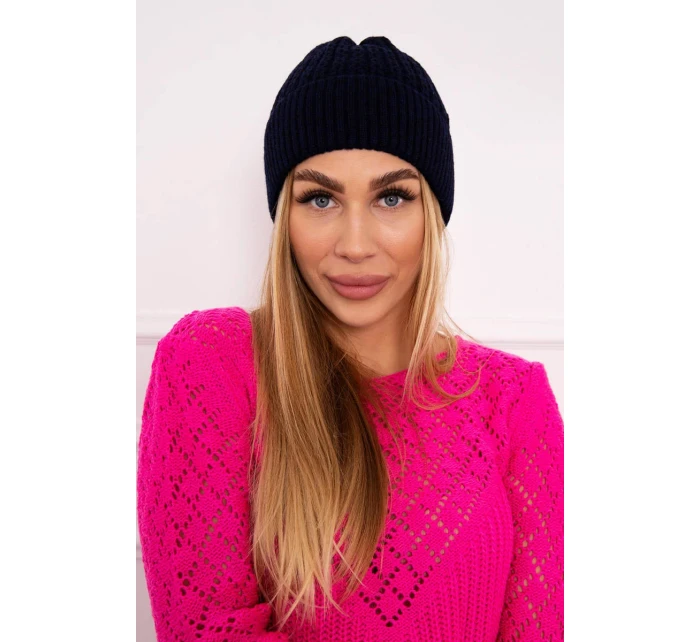 Tenká čepice námořnická modrá model 18750515 - K-Fashion Tenká čepice námořnická modrá model 18750515 - K-Fashion