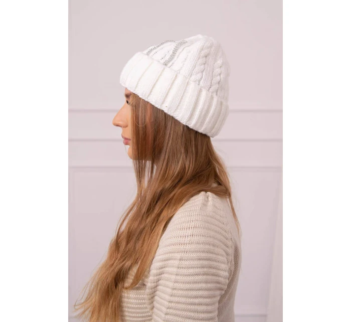 Dámská čepice Selena model 18752225 bílá - K-Fashion Dámská čepice Selena model 18752225 bílá - K-Fashion