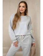 Viskózový komplet teplákové + kalhoty světle šedá Viskózový komplet teplákové + kalhoty světle šedá