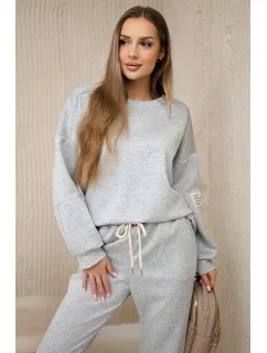 Viskózový komplet teplákové + kalhoty světle šedá