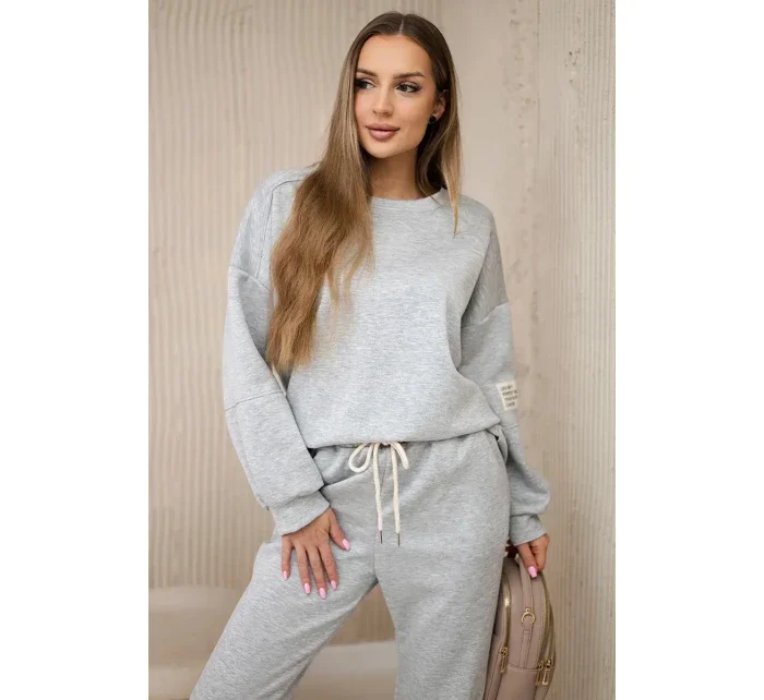 Viskózový komplet teplákové + kalhoty světle šedá Viskózový komplet teplákové + kalhoty světle šedá