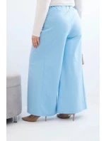 Dámské kalhoty Plus Size s širokými nohavicemi a model 21911614 modré - K-Fashion