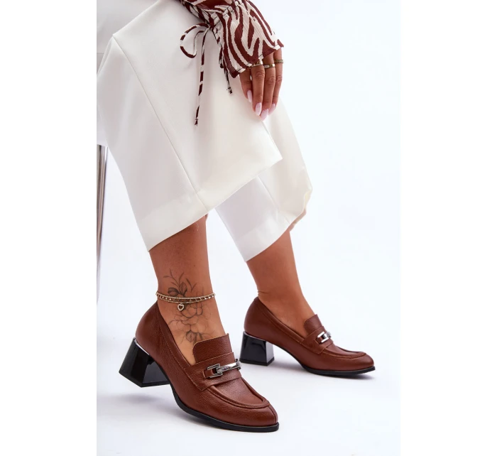 Pohodlné Kožené Lodičky Hnědé Damira Pohodlné Kožené Lodičky Hnědé Damira