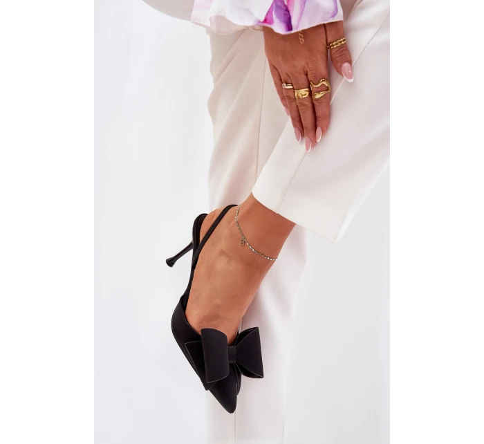 Lodičky S Odkrytými Patami A Mašlí Černé Eklevia