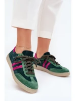model 21703126 Semišové Nízké Dámské Tenisky Tmavě Zelené - Zazoo model 21703126 Semišové Nízké Dámské Tenisky Tmavě Zelené - Zazoo