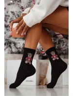 Dámské ponožky s medvídkem – černé Dámské ponožky s medvídkem – černé