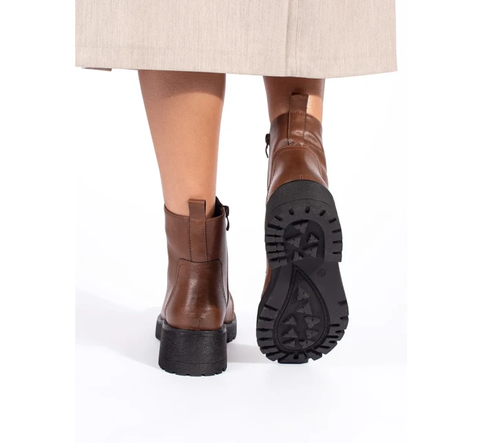 Zajímavé kotníčkové boty dámské hnědé platforma Zajímavé kotníčkové boty dámské hnědé platforma