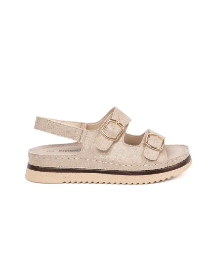 Exkluzívní hnědé dámské  sandály platforma