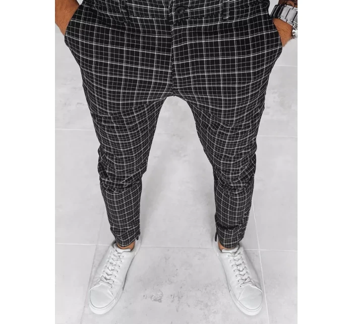 Pánské černé kostkované kalhoty model 21968654 - Dstreet