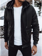 Pánská zateplená mikina na zip černá model 21970387 - Dstreet Pánská zateplená mikina na zip černá model 21970387 - Dstreet