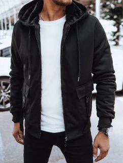 Pánská zateplená mikina na zip černá model 21970387 - Dstreet