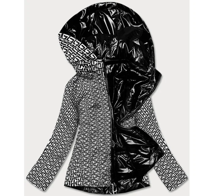 Černo/bílá oboustranná dámská bunda (W588BIG) Černo/bílá oboustranná dámská bunda (W588BIG)