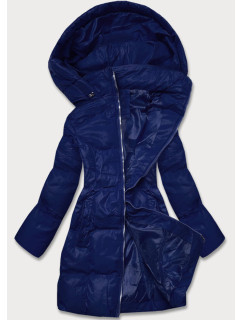 Tmavě modrá dámská zimní bunda s kapucí (5M722-215)