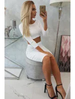 Souprava halenky a sukně v bílé barvě Souprava halenky a sukně v bílé barvě