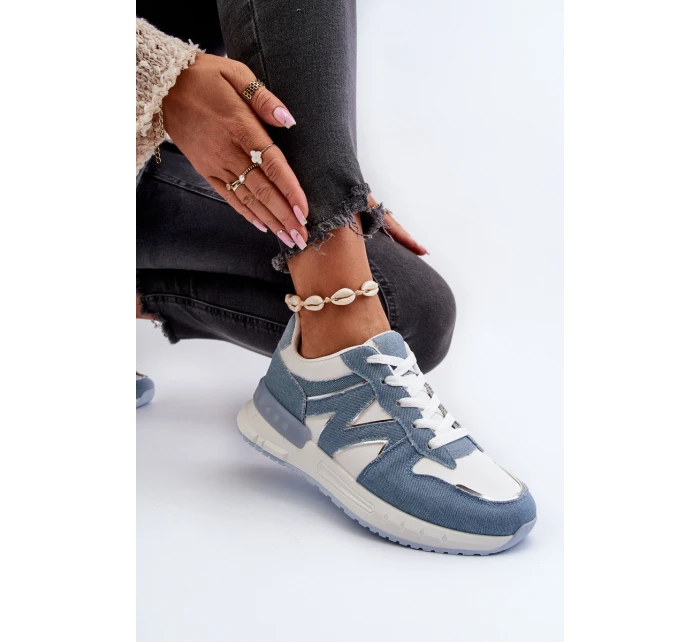 Dámské džínové tenisky z ekokůže modré model 21657606 - Boto
