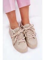 Dámské tenisky se zdobením na platformě béžové Eanneth Dámské tenisky se zdobením na platformě béžové Eanneth
