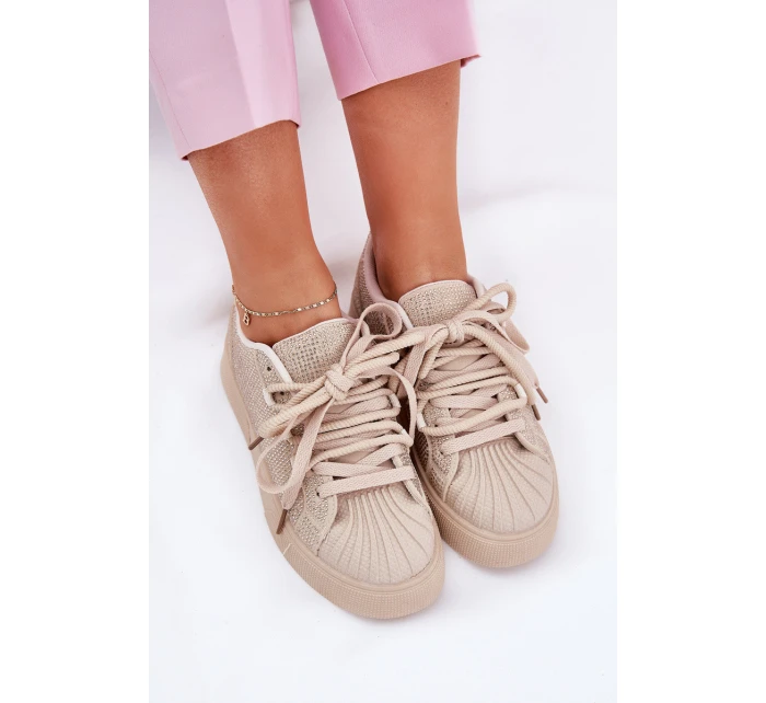 Dámské tenisky se zdobením na platformě béžové Eanneth Dámské tenisky se zdobením na platformě béžové Eanneth