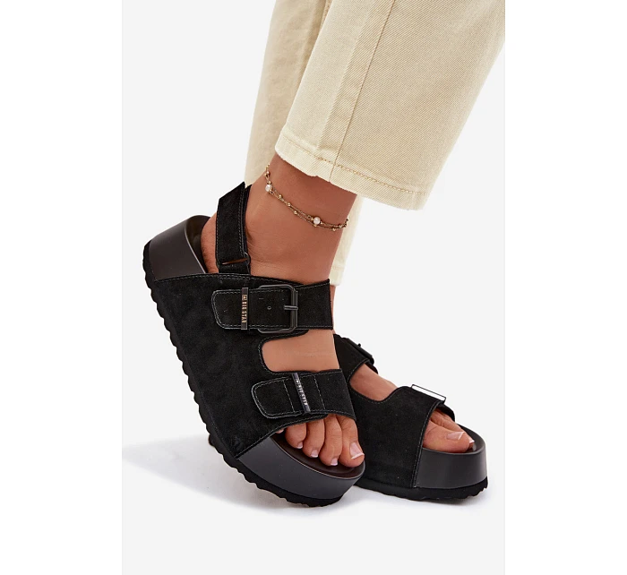 Semišové sandály na platformě Big Star TT274237 Černé Semišové sandály na platformě Big Star TT274237 Černé