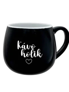 KÁVOHOLIK - černý keramický hrníček 300 ml