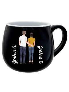 Personalizovaný keramický buclatý hrneček s párem