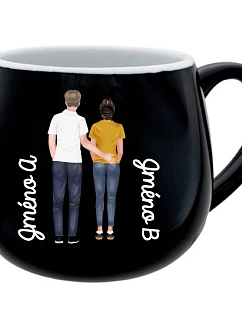 Personalizovaný keramický buclatý hrneček s párem
