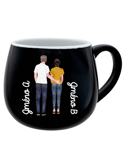 Personalizovaný keramický buclatý hrneček s párem Personalizovaný keramický buclatý hrneček s párem