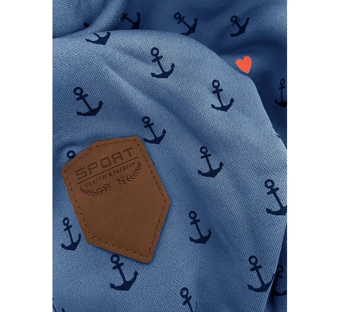 Světle modrá vzorovaná dámská mikina model 21310472 - 6&8 Fashion