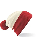 Beechfield B 451 2-barevná pletená čepice s bambulí 53.0451 off white/bright red