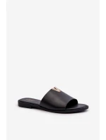 Dámské sandály z ekokože na ploché černé model 21657853 - EVENTO Dámské sandály z ekokože na ploché černé model 21657853 - EVENTO