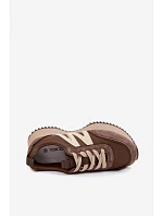 Dámské semišové tenisky na platformě Vinceza 41521 Hnědé