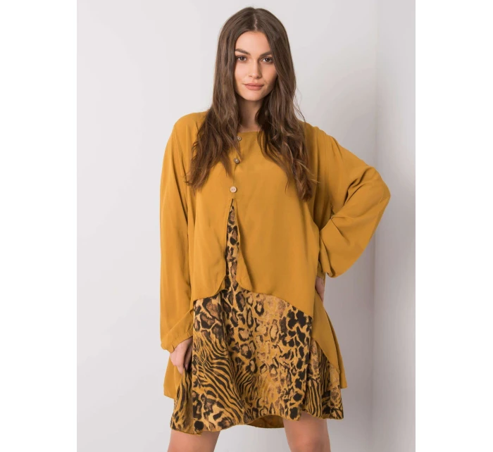 Šaty DHJ SK 21451.50 tmavě žlutá