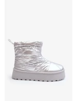 Stříbrné dámské sněhule Fionia na masivní platformě