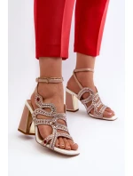 Zdobené dámské sandály na vysokém podpatku D&A Pink Zdobené dámské sandály na vysokém podpatku D&A Pink