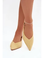 Dámské lakované baleríny s přezkou Rinalle – žluté