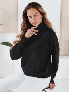 Dámský svetr s polovičním rolákem černý FashionStreet MY2533
