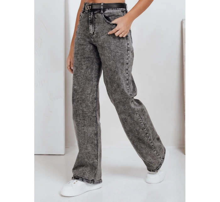 Dámské široké džíny černé FashionStreet UY2747