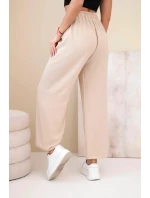 Kalhoty s širokým model 21903442 tmavě béžové - K-Fashion