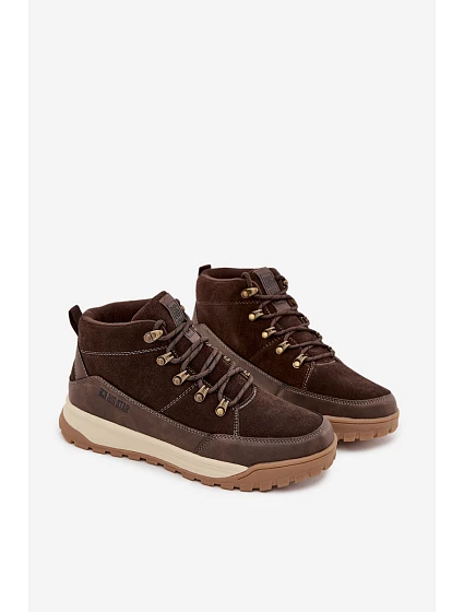 Semišové Pánské Trekingové Boty Big Star SS174263 Hnědé Semišové Pánské Trekingové Boty Big Star SS174263 Hnědé