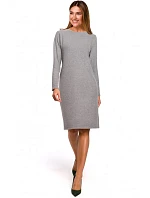S178 Svetrové šaty s dlouhým rukávem - šedé