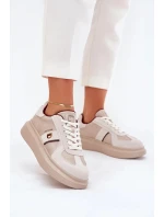 Dámské kožené tenisky na platformě Daniel Lopez Just Dare – béžové