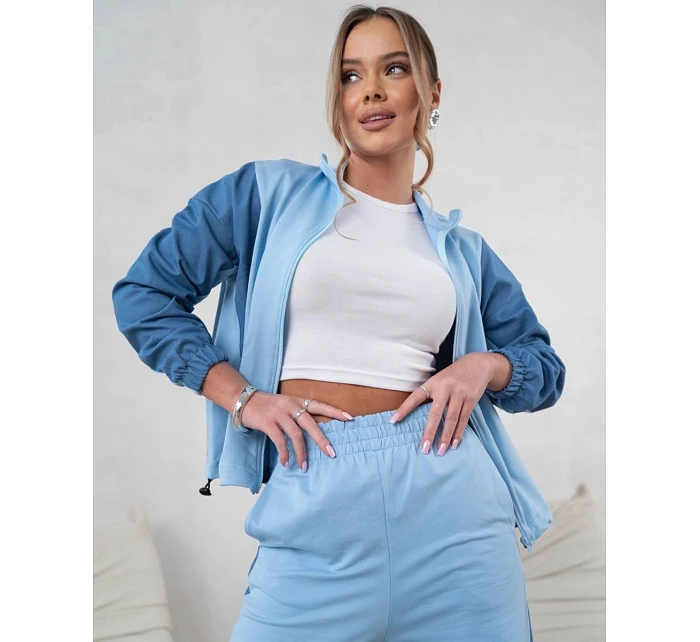 Tepláková souprava mikina na zip + široké kalhoty modrá (821151) Tepláková souprava mikina na zip + široké kalhoty modrá (821151)