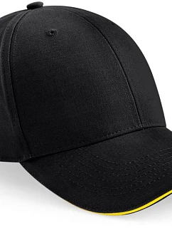 B 20 6 panelová sandwich kšiltovka  black/yellow model 22481332 - Beechfield